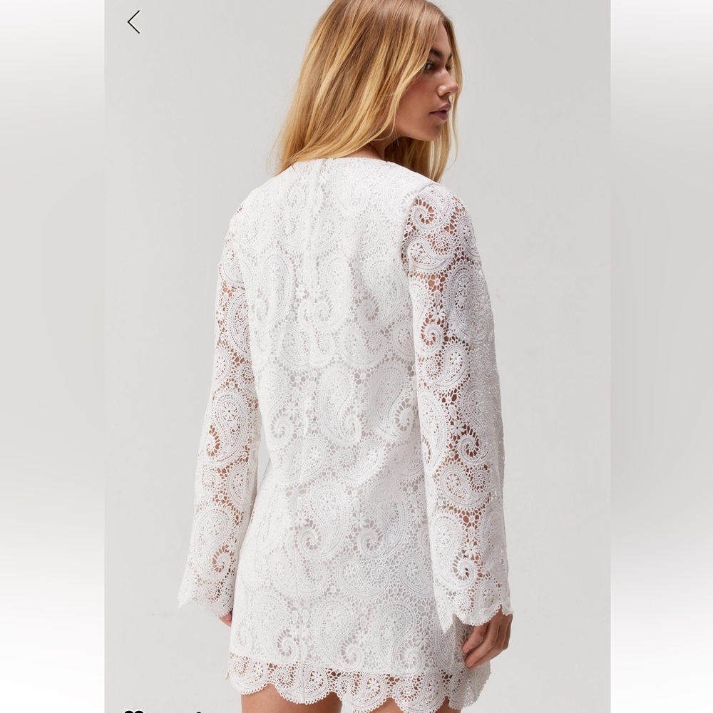 NWT Nasty gal Lace Tunic Long Sleeve Mini Dress - Picture 4 of 8